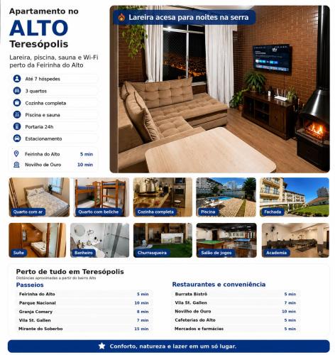 Alto Apartment | Apartamento com Lareira a 5 Min da Feirinha do Alto - Piscina e Sauna
