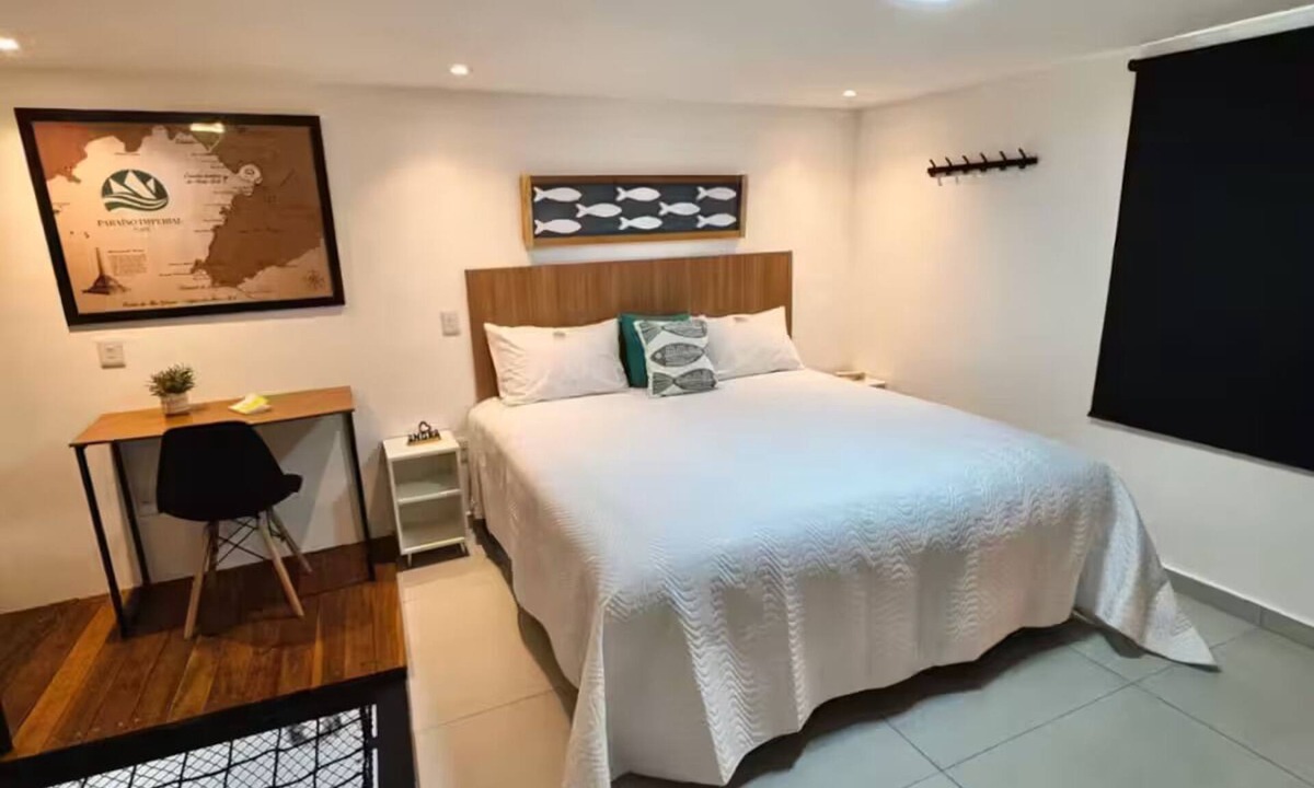 Monsuaba Apartment | Apartment 100m from the beach with a coffee shop next door – Angra