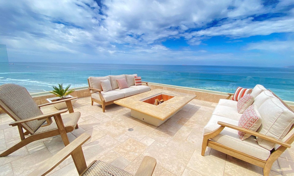 Miramar Condo | Beachfront Penthouse with Large Private Rooftop Patio with Wood Burning Firepit
