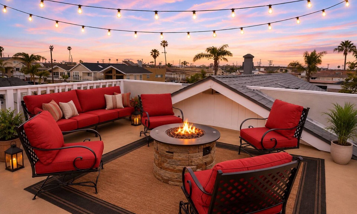 Hollywood House | Blue Crush Rooftop Deck SUPs Kayaks Bikes 5 min walk to Sand Sleeps 8