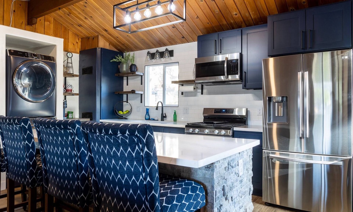 Big Bear City Cabin | Pet Friendly Cozy Up Cabin fenced back yard & fully remodeled single story cabin