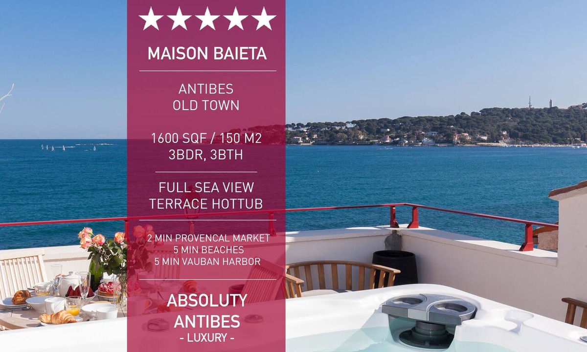 Antibes Old Town Apartment | Sea View Retreat · Old Town Antibes · 3BR Home with Terrace & Jacuzzi