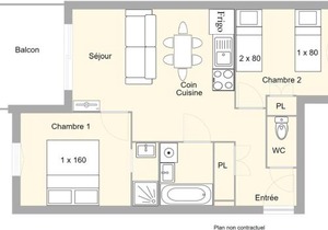Appartement 3 Pièces, Balcon, Parking, 5 Pers. Villard-sur-Doron - FR-1-594-98