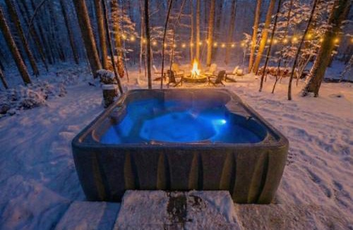 East Stroudsburg Ski Chalet | A-Frame Hot Tub Hike Firepit Design
