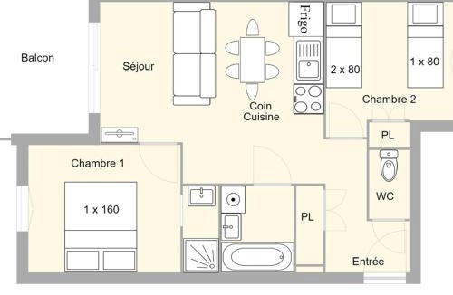 Bisanne 1500 Apartment | Appartement 3 Pièces, Balcon, Parking, 5 Pers. Villard-sur-Doron - FR-1-594-98