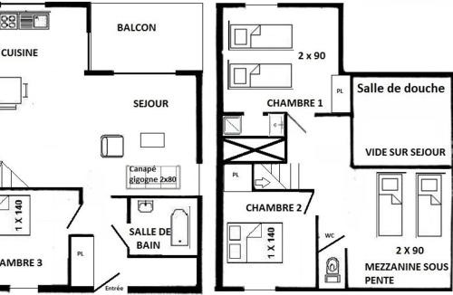 Bisanne 1500 Apartment | Appartement 4 pièces Mezzanine Les Saisies 10 pers - FR-1-594-198