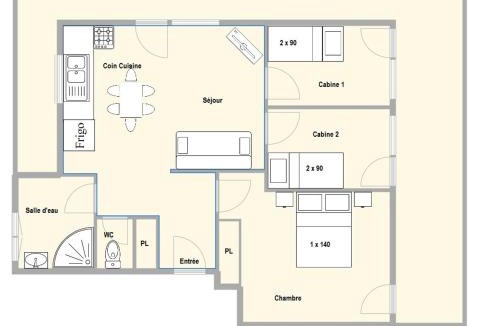 Crest-Voland Apartment | Appartement Cozy 2 Pièces Cabines à 300m des Pistes - 6 Pers - Crest-Voland - FR-1-595-85