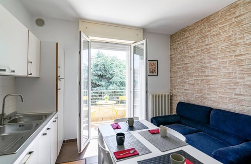 Rivabella Apartment | GuestHost - 100 meters from the sea and 2 km from the fair, our apartment is located on the second and last floor of a building with a lift (NOT suitable for disabled people). There are two steps at the entrance.In 45 m2 of space it comfortably accommoda