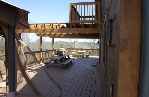 Boomer Cabin | Large LAKE Mountain Home with Private Dock on Kerr Scott Lake!