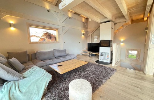Notre-Dame-de-Bellecombe Ski Chalet | Luxury chalet for 10 with sauna in village center, WiFi included