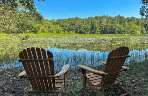 South Dennis House | Pond view home w/AC, sunroom, kayak & near town and beaches