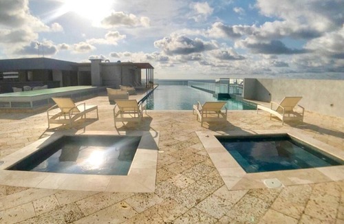 Crespo Condo | PONY PALACE Best Rooftop Pool in Cartagena! Beachfront, 3BR luxury condo balcony