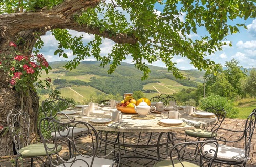 Radda in Chianti Villa | Private Villa with private pool, WIFI, hot tub, TV, patio, panoramic view, close to Greve In Chianti