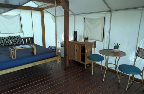 Supply RV Rental | The Polynesian Glamper is a cozy retreat Just 2 Miles from Scenic Holden Beach