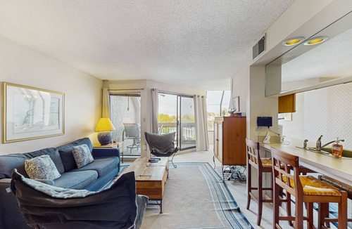 Shelter Cove Condo | Unique condo w/bay view, balcony & spiral staircase - great location