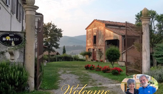 Ancient detached house in a peasant court, on the hills of Parma
