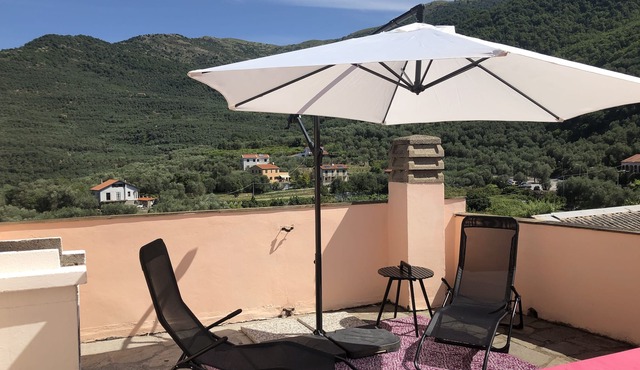 Between olive trees and the sea, private terrace with barbecue and panoramic view