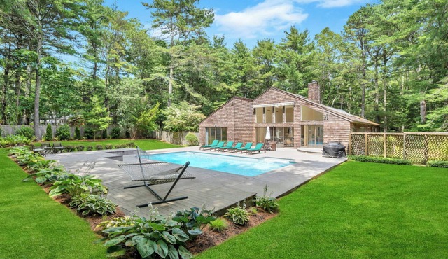 Bright & Modern East Hampton Retreat with Private Pool and Lush Yard