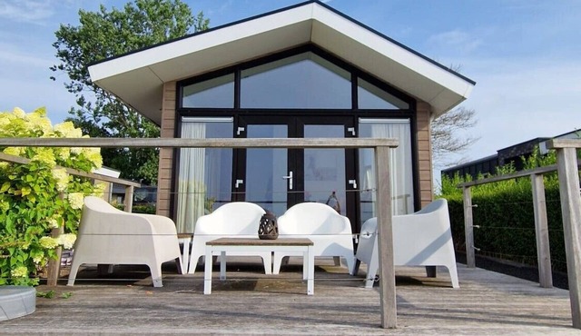 Chalet situated at the waterfront with terrace