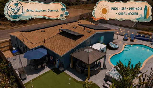 Coastal Chill San Diego - Heated Pool - XXL Spa - Mini Golf - Gourmet Kitchen