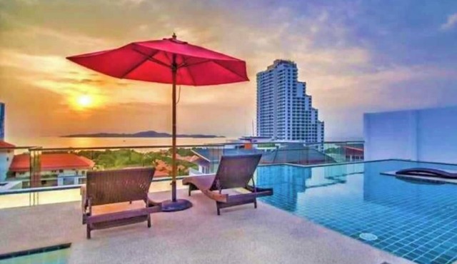 Cozy studio with 2 swimming pools and sea view