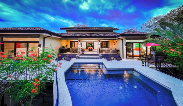 Family Coastal Villa with Private Pool, 2-Min Walk to Beach & Exclusive Beach Club Access
