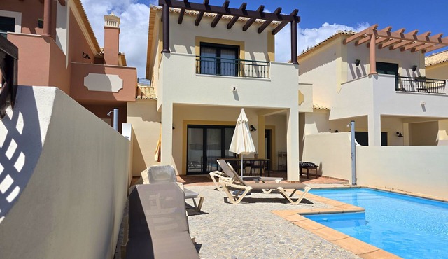 Family-friendly villa has private pool, short walk to Burgau Beach