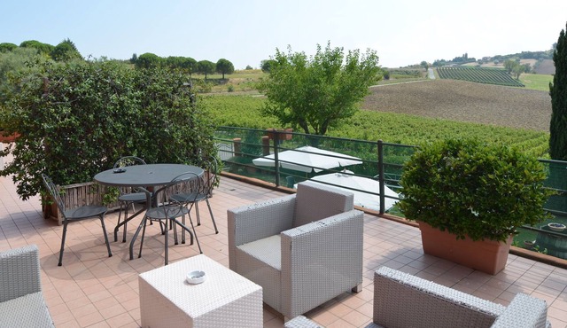 Garden-View Apartment in Coriano Italy with Swimming Pool