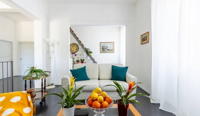 GuestHost - Bright apartment of about 100 sqm, for 4 people, located on the first floor of a building (18 steps to access). The property is located in a strategic position, less than 10 minutes on foot from the Central Station and 15 minutes from the Air