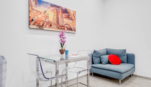 GuestHost - Just outside the center it is in a quiet and convenient position even for those who reach Bologna by car.The apartment is on the raised ground floor without a lift.About 30 square meters large on one floor. There are 3 windows that all overlo