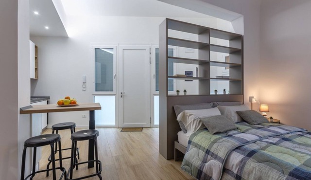 GuestHost - We are located on the ground floor of a building with an independent entrance.Open space studio of 37 square meters of space, comfortably accommodates 2 people.The apartment is located 5 minutes by car from the Renato dall'Ara stadium.Zaragoz