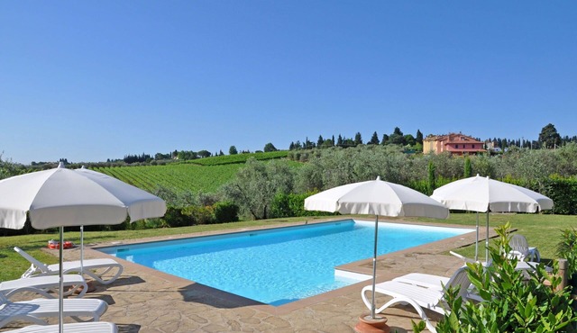 Lovely apartment for 8 guests with A/C, pool, WIFI and panoramic view, close to Greve In Chianti