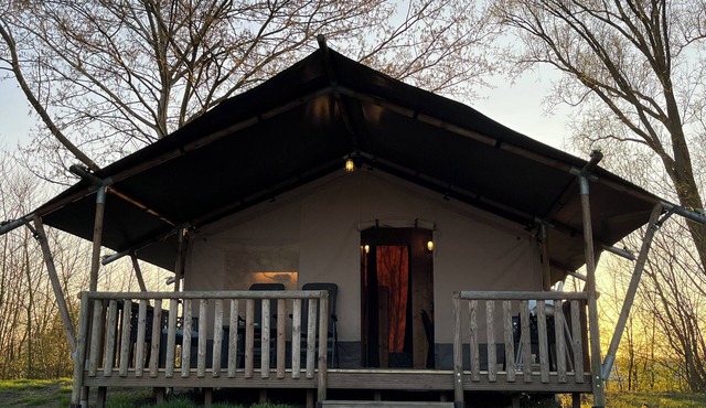 Luxury 4-person safari tent on Landgoed de Leijen