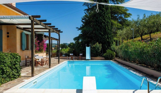 Modern villa with view in Marche hills