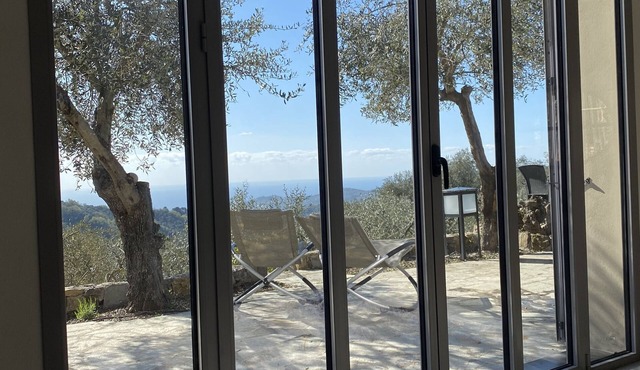 Modern architect's house in olive grove with sea views