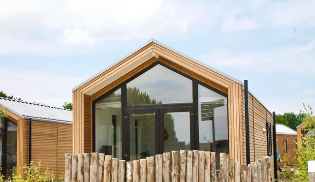 Modern chalet on the IJsselmeer