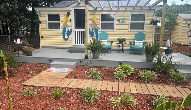 Pet Friendly Separate Fee, enjoy fenced in yard, outdoor shower, fire pit