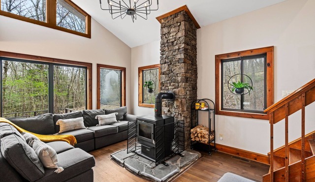Poconos retreat with hot tub, fire pit & game room