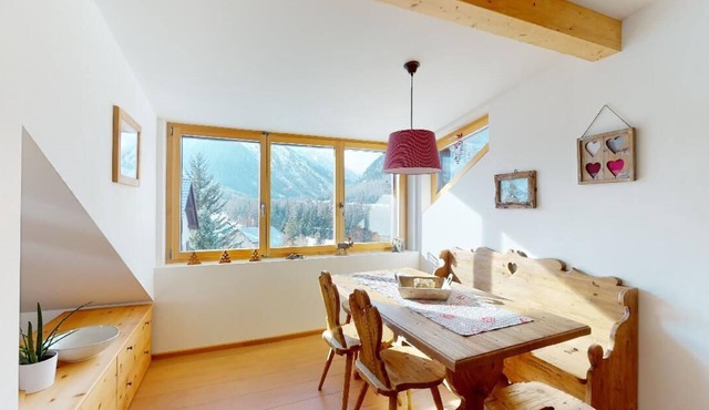 Renovated small loft furnished in alpine style perfect for couples or families.