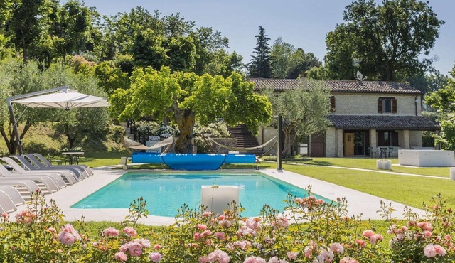 Scenic villa with heated pool