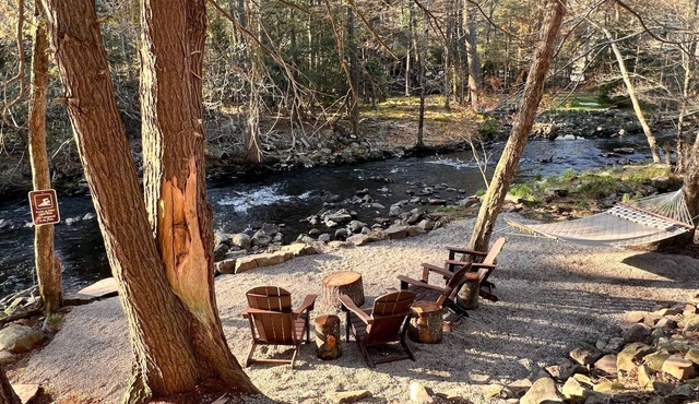 Spend your days at your own creekside beach, relax in a hammock by the water, and end the night around the fire pit under the stars. Designed for families and groups who want more than just a place to stay.