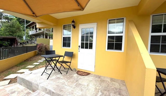 Topriver View 1-bd Apt - 5 min walk to beach in perfect Charlotteville with AC