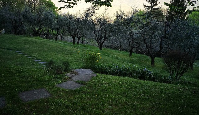 Villa bifamiliare panoramica in collina con grande giardino