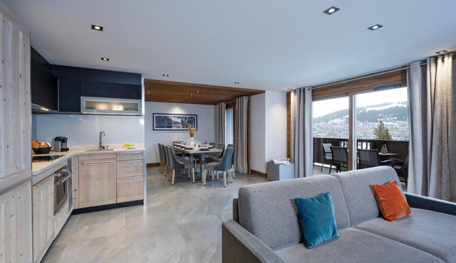 Wifi, view mountain, fitness, swimming pool, sauna, hammam, balcony, parking, ski locker, 100m²