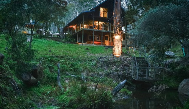 Wildernest Eco Luxury Tree house by the creek w/sauna,outdoor shower and more!