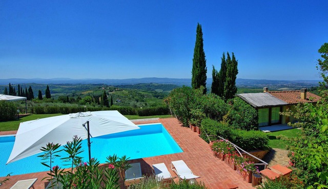 Wonderful private villa with pool, WIFI, A/C, balcony and panoramic view, close to Greve In Chia.